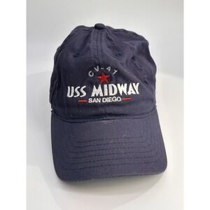 Vintage USS Midway CV-41 Perrin Adjustable Hat Baseball Cap 100% Cotton